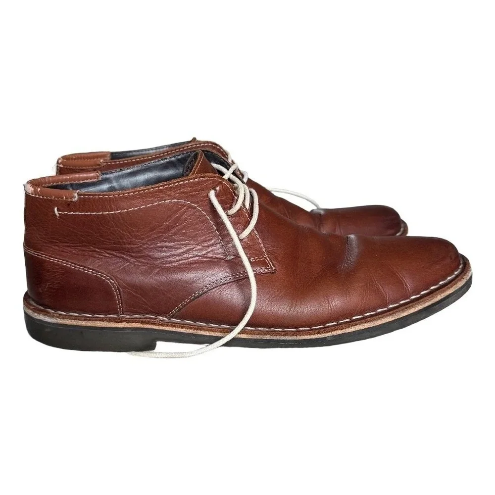 Kenneth Cole Reaction Eclectic Grandpa Grunge Brown Leather Chukka Boots Size 11